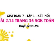 Giải bài 2.14 trang 36 Toán 7 Tập 1 SGK Kết nối tri thức